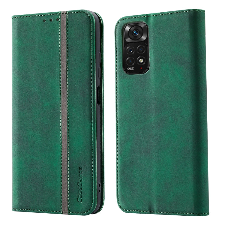 For Xiaomi Redmi Note 11S International Version Splicing Skin Feel Magnetic Leather Phone Case