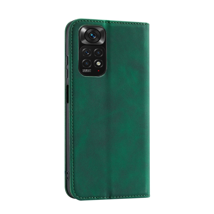 For Xiaomi Redmi Note 11S International Version Splicing Skin Feel Magnetic Leather Phone Case