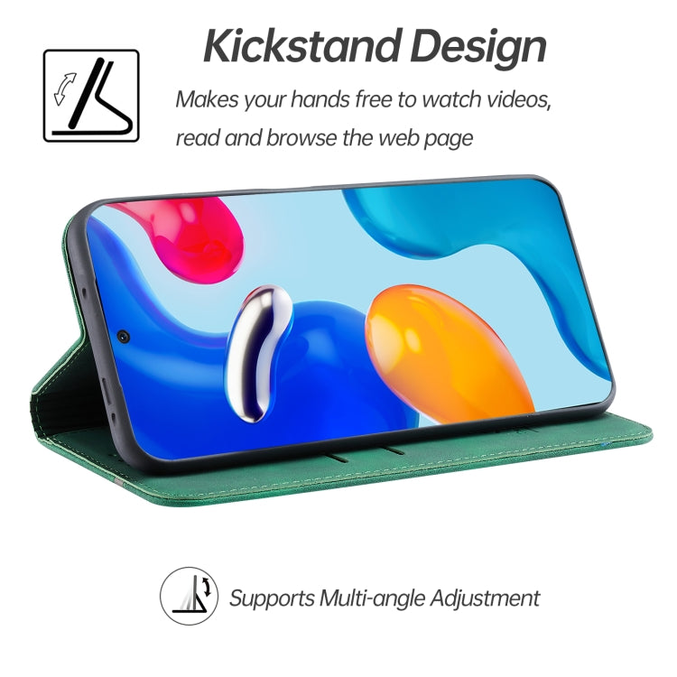 For Xiaomi Redmi Note 11S International Version Splicing Skin Feel Magnetic Leather Phone Case