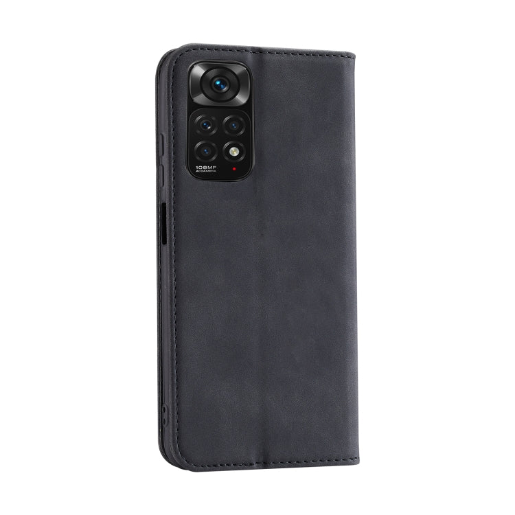 For Xiaomi Redmi Note 11S International Version Splicing Skin Feel Magnetic Leather Phone Case