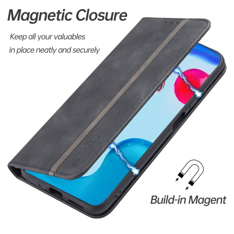 For Xiaomi Redmi Note 11S International Version Splicing Skin Feel Magnetic Leather Phone Case