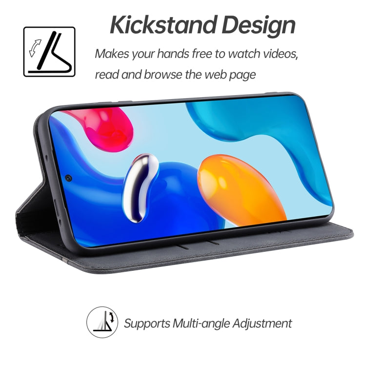 For Xiaomi Redmi Note 11S International Version Splicing Skin Feel Magnetic Leather Phone Case