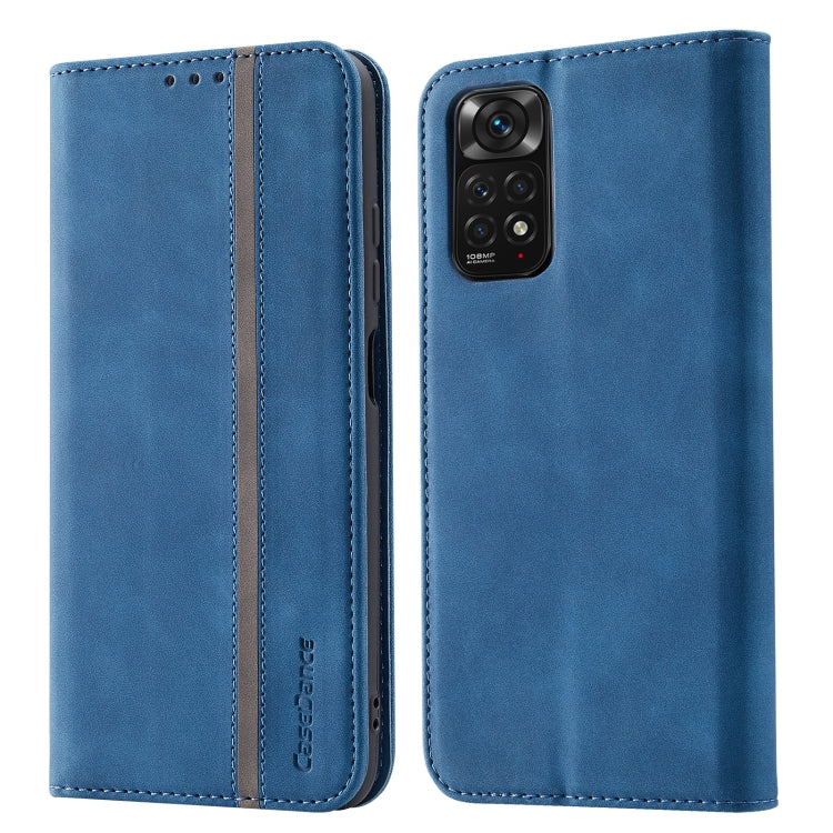 For Xiaomi Redmi Note 11S International Version Splicing Skin Feel Magnetic Leather Phone Case