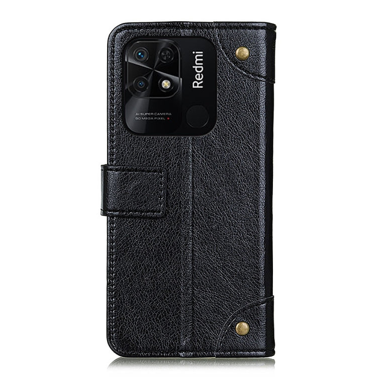 For Xiaomi Redmi 10C/Redmi 10 India/Redmi 10 Power/Poco C40 Copper Buckle Nappa Texture Leather Phone Case