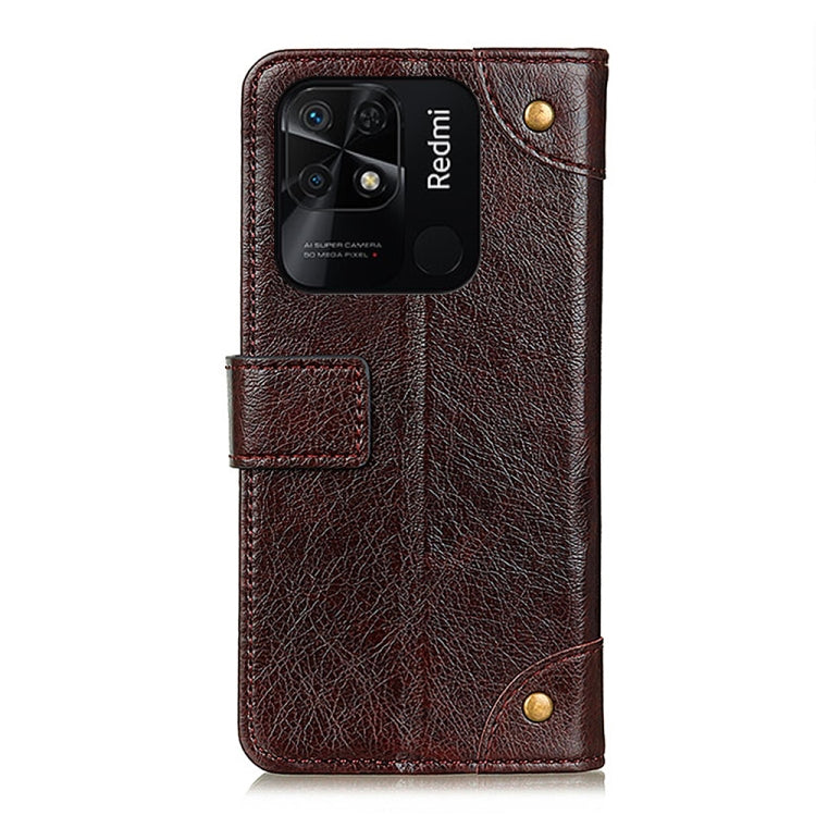 For Xiaomi Redmi 10C/Redmi 10 India/Redmi 10 Power/Poco C40 Copper Buckle Nappa Texture Leather Phone Case