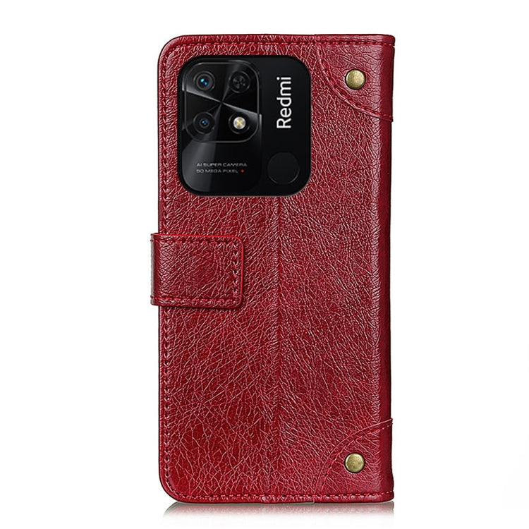 For Xiaomi Redmi 10C/Redmi 10 India/Redmi 10 Power/Poco C40 Copper Buckle Nappa Texture Leather Phone Case
