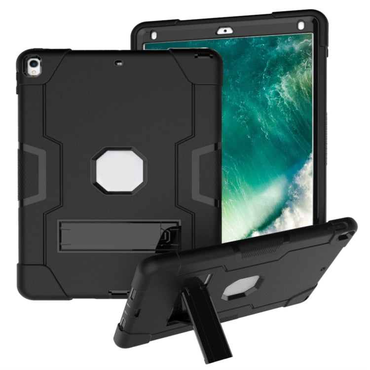 For iPad 10.5 Contrast Color Silicone + PC Combination Case with Holder