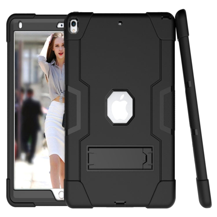 For iPad 10.5 Contrast Color Silicone + PC Combination Case with Holder