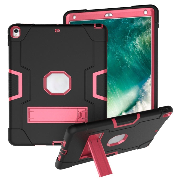 For iPad 10.5 Contrast Color Silicone + PC Combination Case with Holder