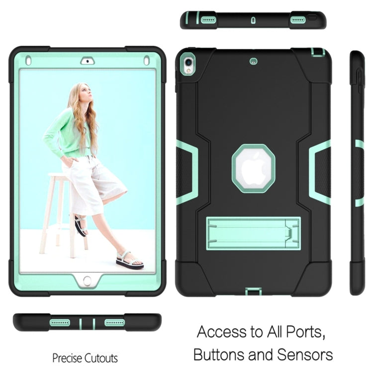 For iPad 10.5 Contrast Color Silicone + PC Combination Case with Holder