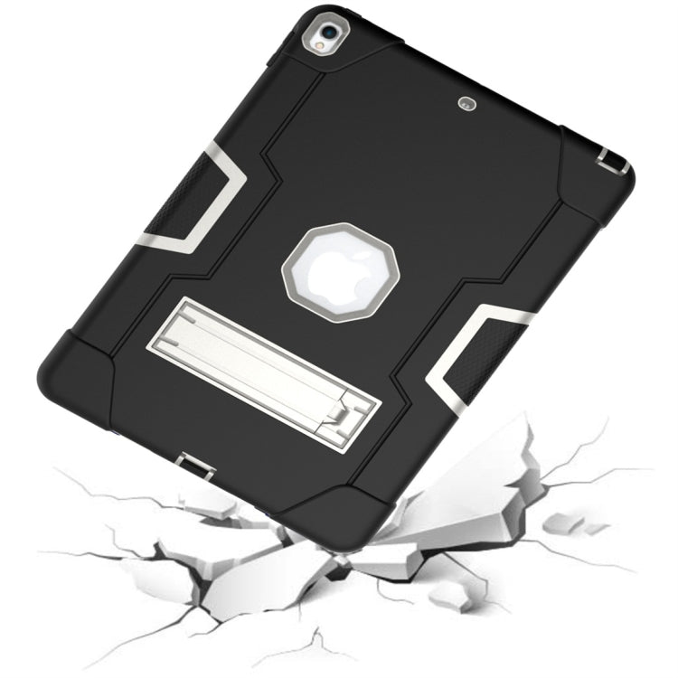 For iPad 10.5 Contrast Color Silicone + PC Combination Case with Holder