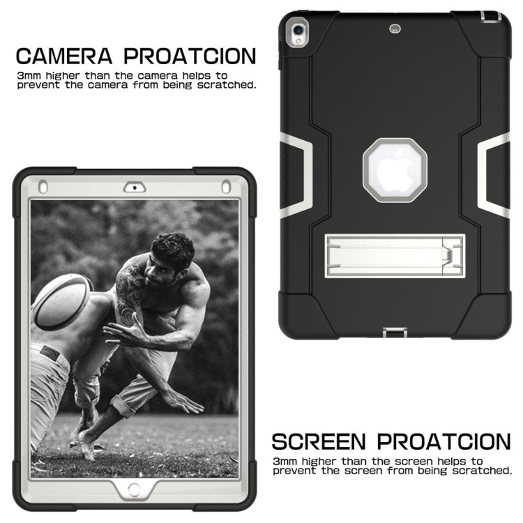 For iPad 10.5 Contrast Color Silicone + PC Combination Case with Holder