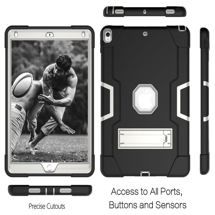 For iPad 10.5 Contrast Color Silicone + PC Combination Case with Holder