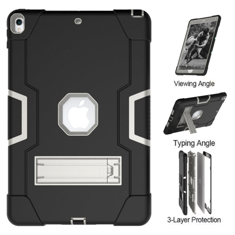 For iPad 10.5 Contrast Color Silicone + PC Combination Case with Holder