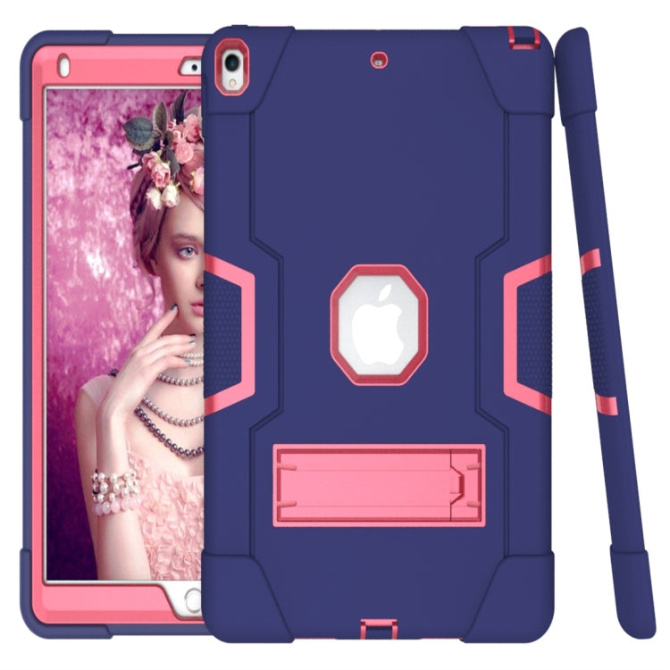 For iPad 10.5 Contrast Color Silicone + PC Combination Case with Holder