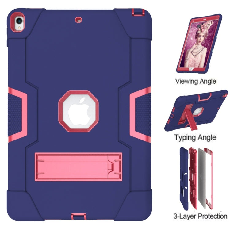 For iPad 10.5 Contrast Color Silicone + PC Combination Case with Holder