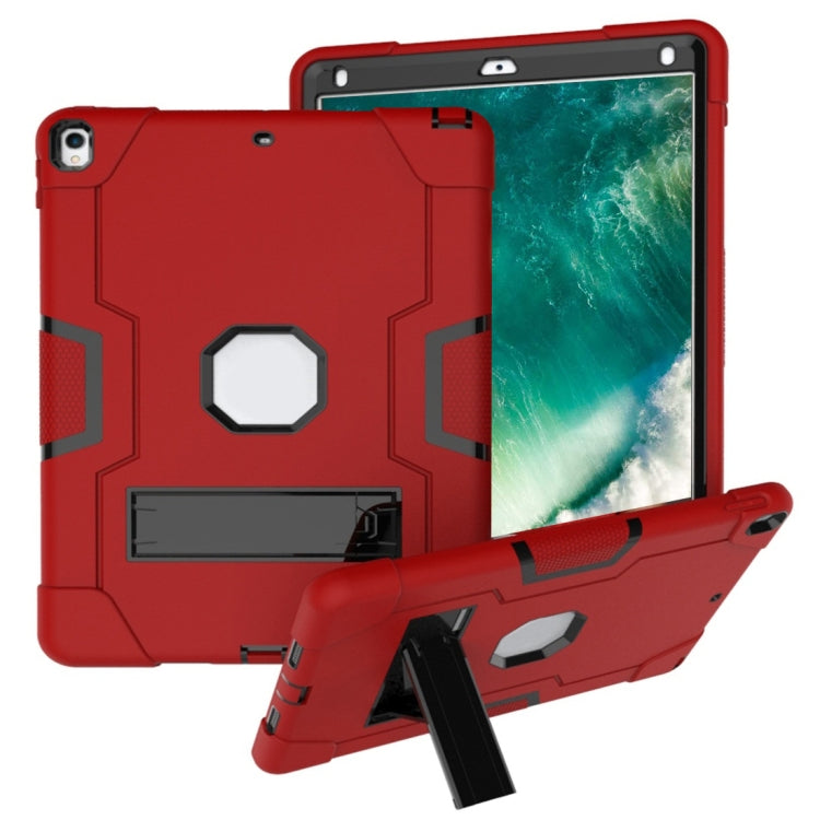 For iPad 10.5 Contrast Color Silicone + PC Combination Case with Holder