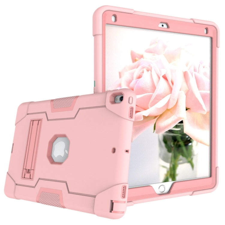 For iPad 10.5 Contrast Color Silicone + PC Combination Case with Holder