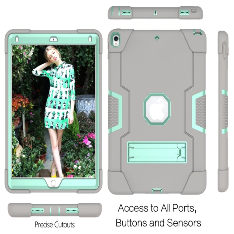 For iPad 10.5 Contrast Color Silicone + PC Combination Case with Holder