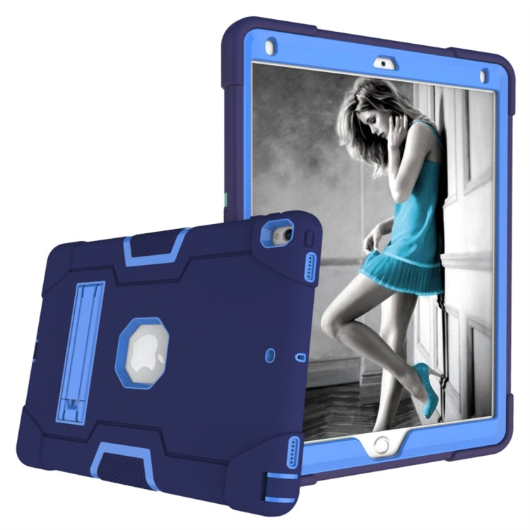 For iPad 10.5 Contrast Color Silicone + PC Combination Case with Holder