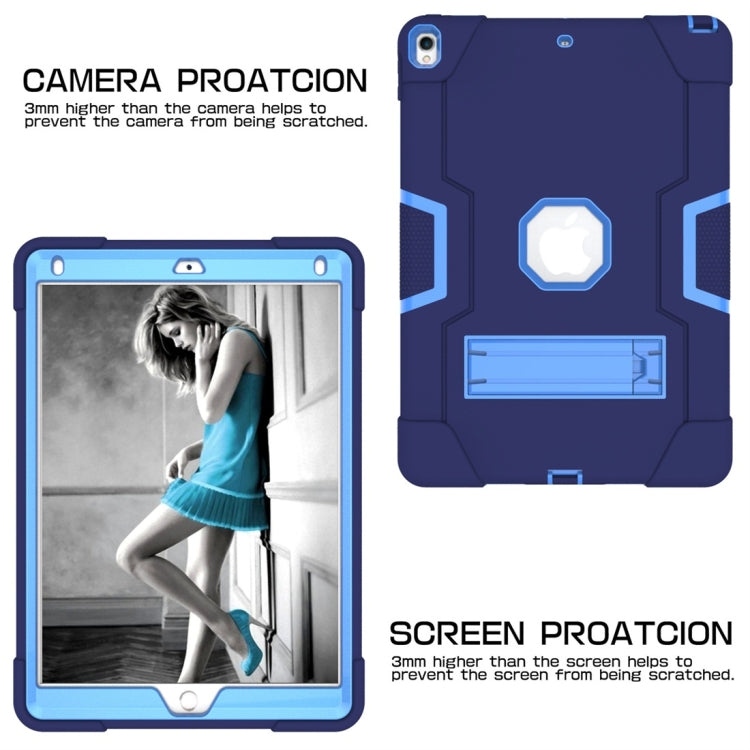 For iPad 10.5 Contrast Color Silicone + PC Combination Case with Holder