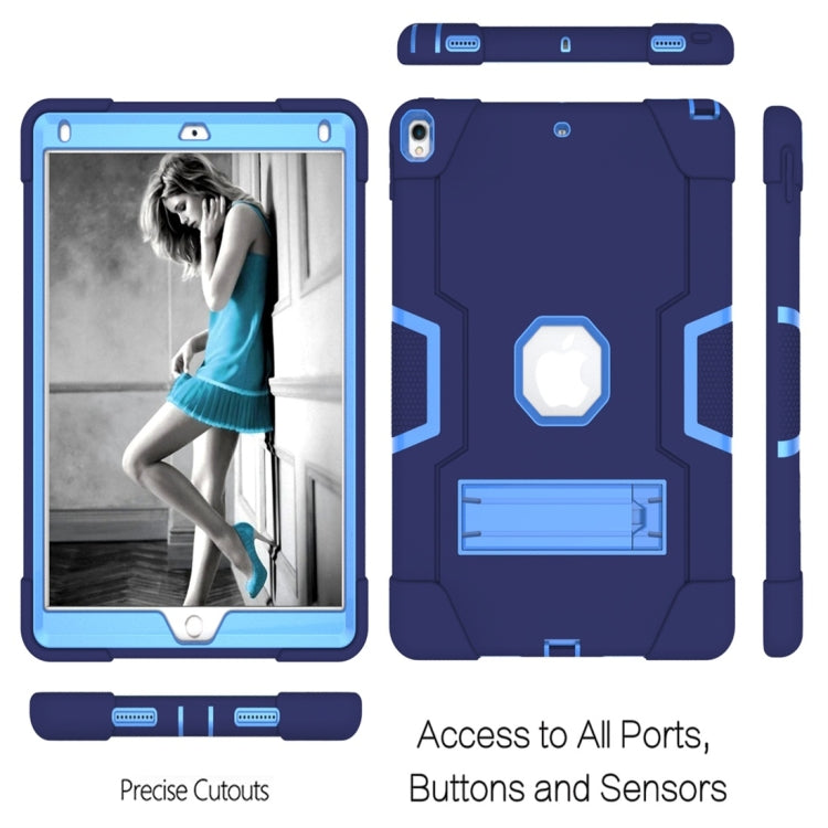 For iPad 10.5 Contrast Color Silicone + PC Combination Case with Holder