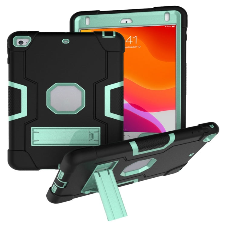 For iPad Mini 5 / 4 Contrast Color Silicone + PC Combination Case with Holder