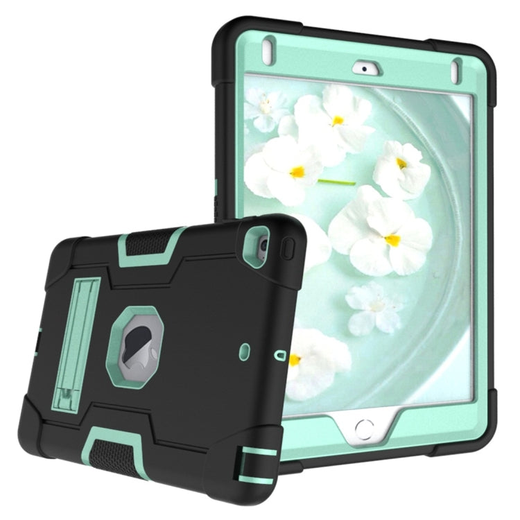 For iPad Mini 5 / 4 Contrast Color Silicone + PC Combination Case with Holder