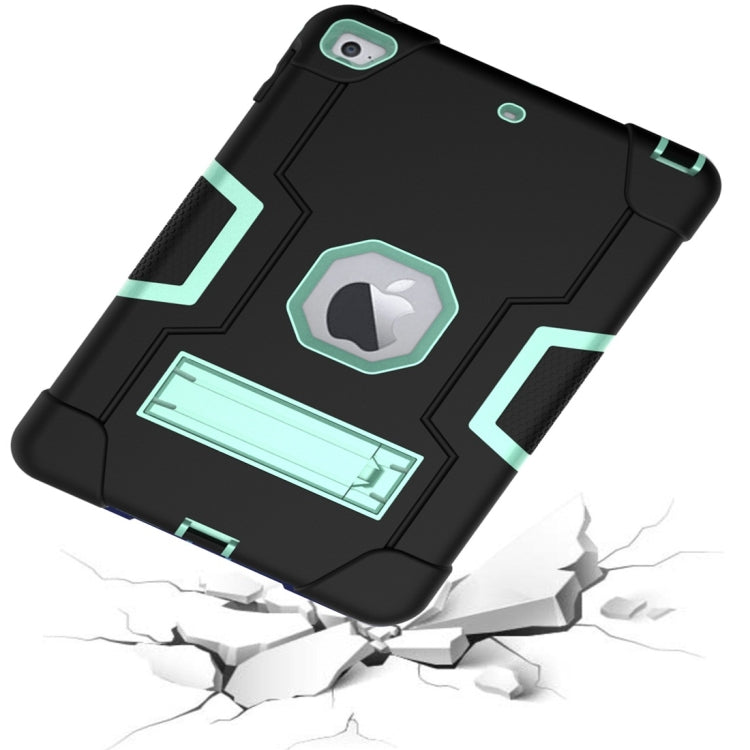 For iPad Mini 5 / 4 Contrast Color Silicone + PC Combination Case with Holder