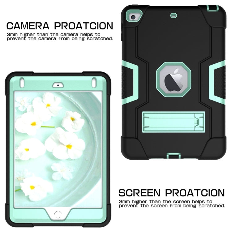 For iPad Mini 5 / 4 Contrast Color Silicone + PC Combination Case with Holder