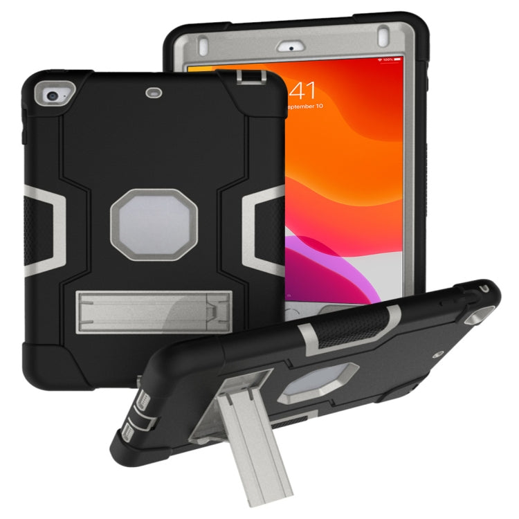 For iPad Mini 5 / 4 Contrast Color Silicone + PC Combination Case with Holder