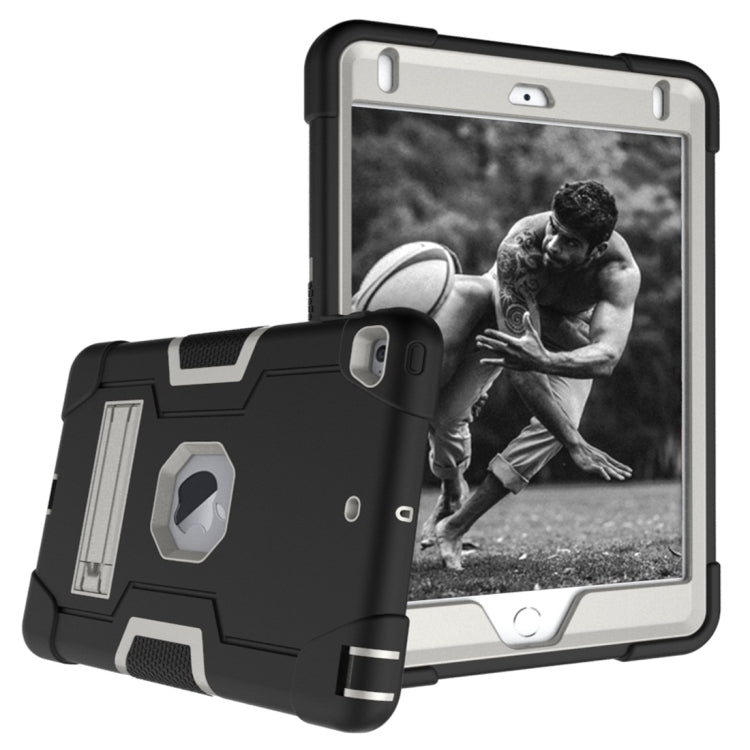 For iPad Mini 5 / 4 Contrast Color Silicone + PC Combination Case with Holder