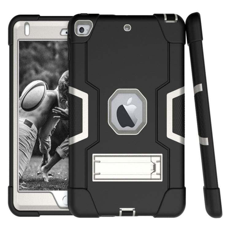 For iPad Mini 5 / 4 Contrast Color Silicone + PC Combination Case with Holder