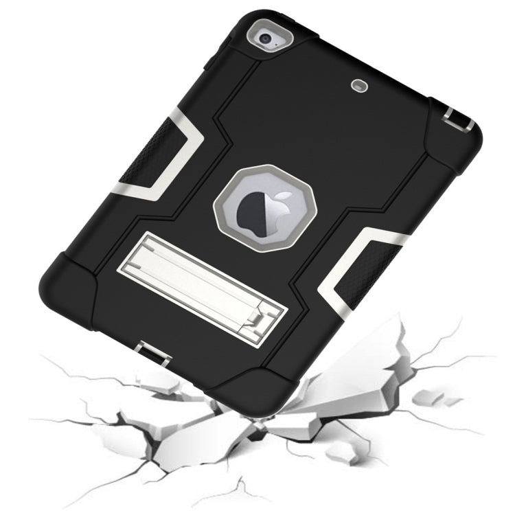 For iPad Mini 5 / 4 Contrast Color Silicone + PC Combination Case with Holder