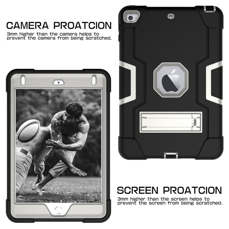 For iPad Mini 5 / 4 Contrast Color Silicone + PC Combination Case with Holder