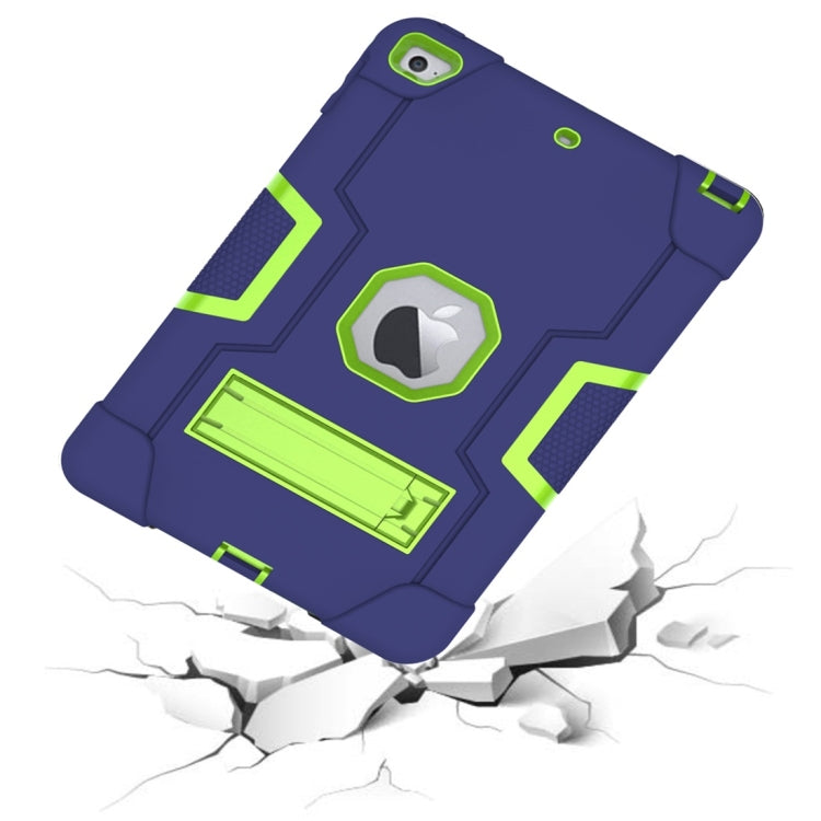 For iPad Mini 5 / 4 Contrast Color Silicone + PC Combination Case with Holder