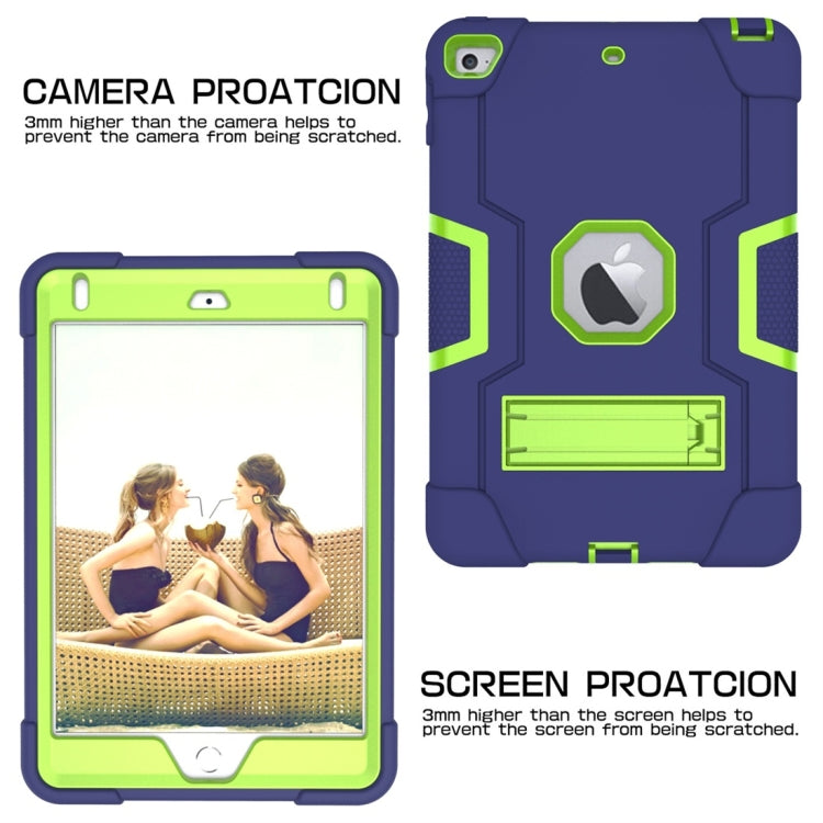 For iPad Mini 5 / 4 Contrast Color Silicone + PC Combination Case with Holder