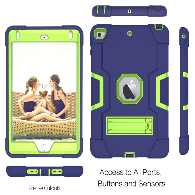 For iPad Mini 5 / 4 Contrast Color Silicone + PC Combination Case with Holder