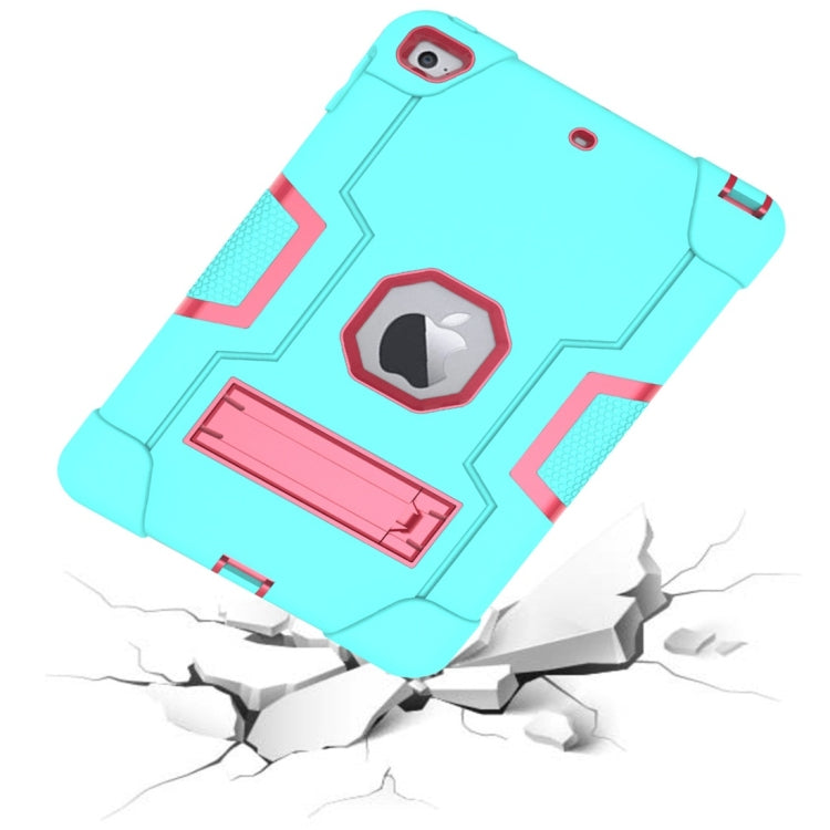 For iPad Mini 5 / 4 Contrast Color Silicone + PC Combination Case with Holder