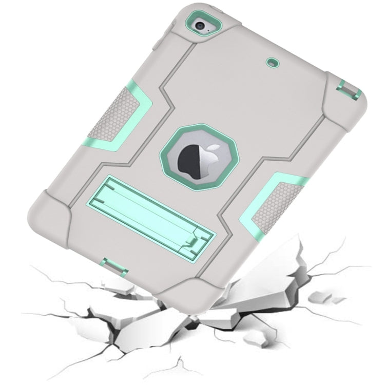 For iPad Mini 5 / 4 Contrast Color Silicone + PC Combination Case with Holder