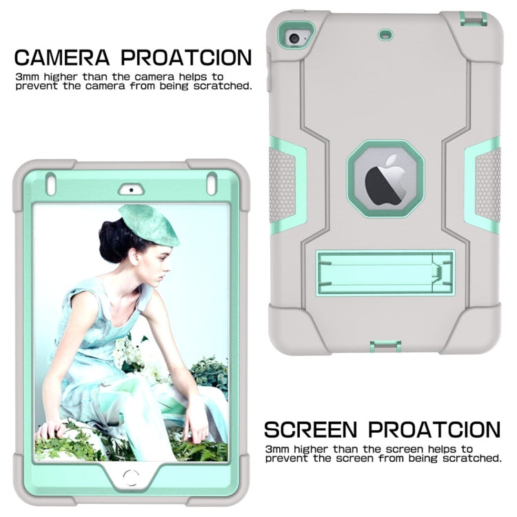 For iPad Mini 5 / 4 Contrast Color Silicone + PC Combination Case with Holder