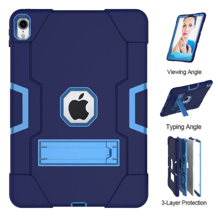 For iPad Pro 11 Contrast Color Silicone + PC Combination Case with Holder