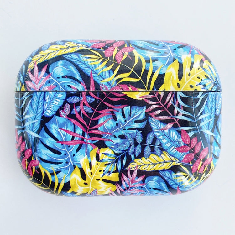 For AirPods Pro Graffiti Landscape Pattern PC Earphone Protective Case(Leaves)