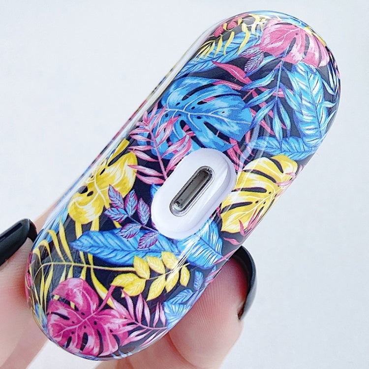 For AirPods Pro Graffiti Landscape Pattern PC Earphone Protective Case(Leaves)
