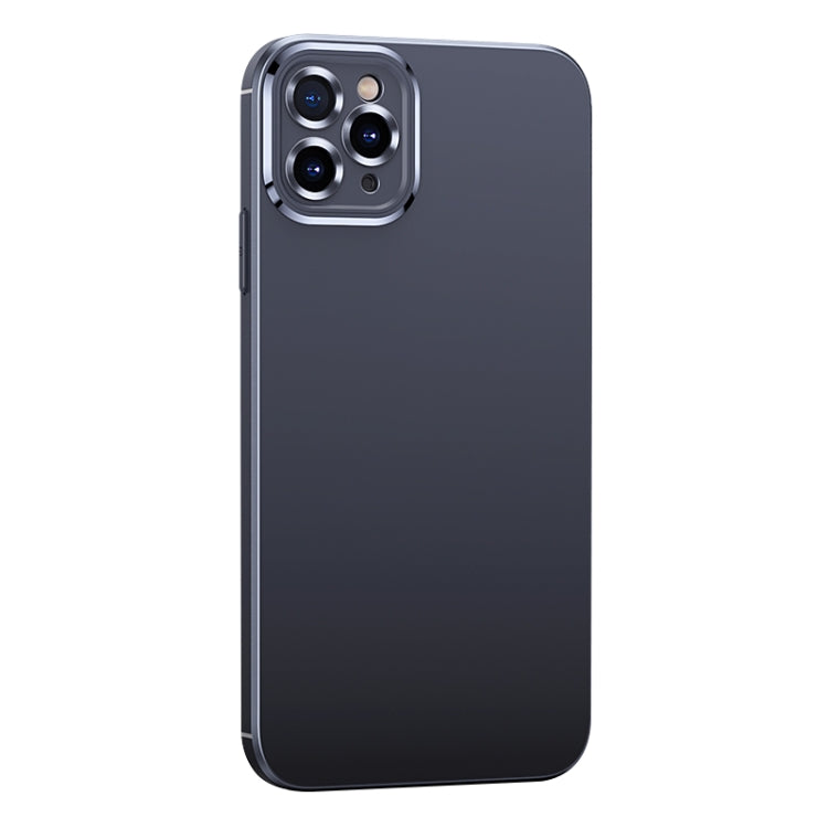 For iPhone 11 Pro Max Metal Lens Liquid Silicone Phone Case