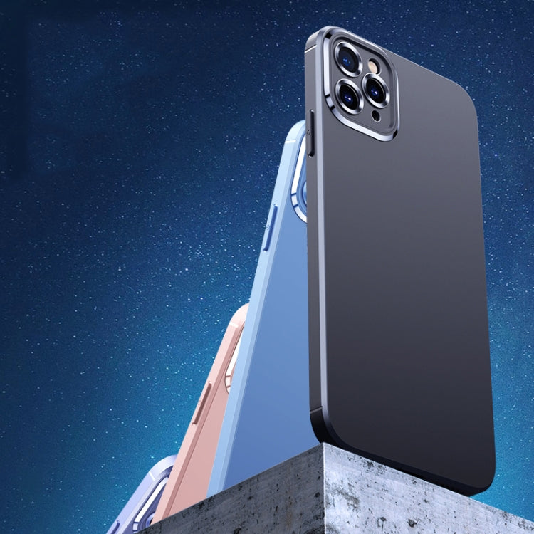 For iPhone 11 Pro Max Metal Lens Liquid Silicone Phone Case