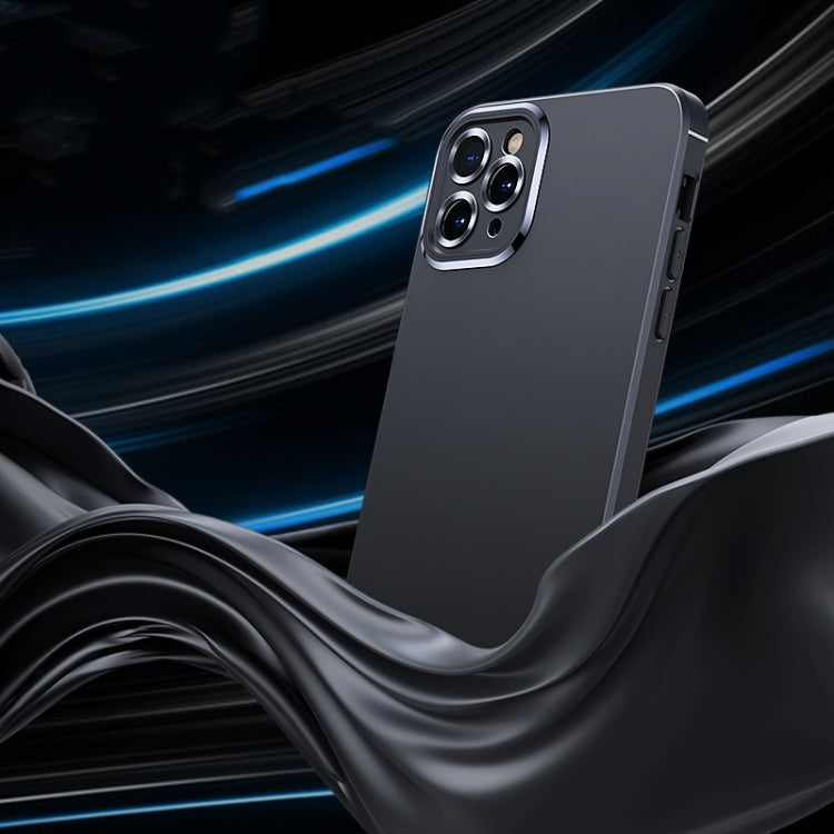 For iPhone 11 Pro Max Metal Lens Liquid Silicone Phone Case