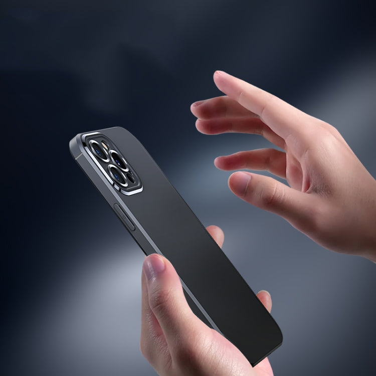 For iPhone 12 Pro Metal Lens Liquid Silicone Phone Case