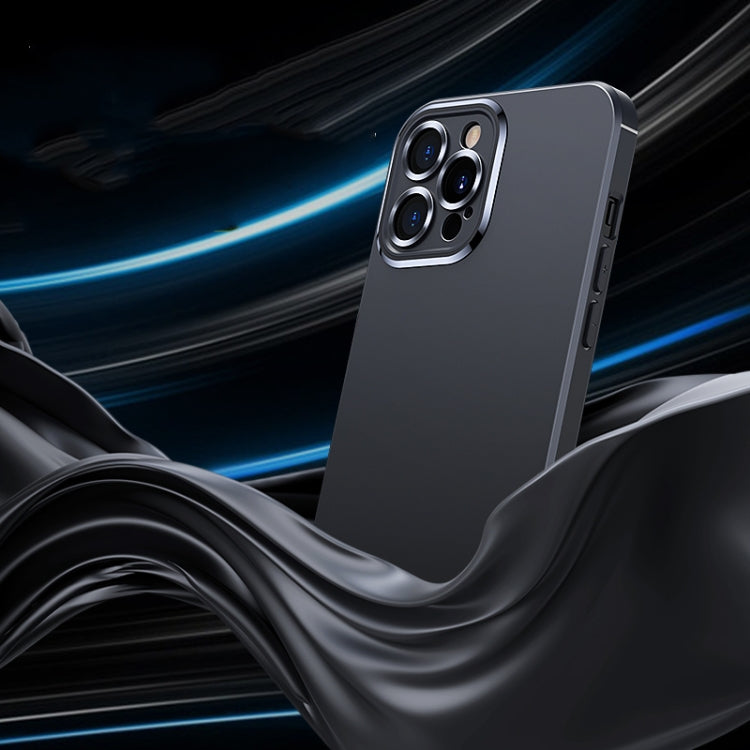 For iPhone 12 Pro Metal Lens Liquid Silicone Phone Case