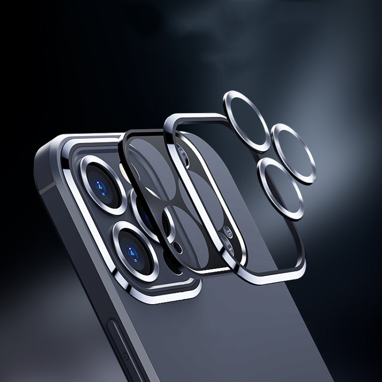 For iPhone 12 Pro Max Metal Lens Liquid Silicone Phone Case